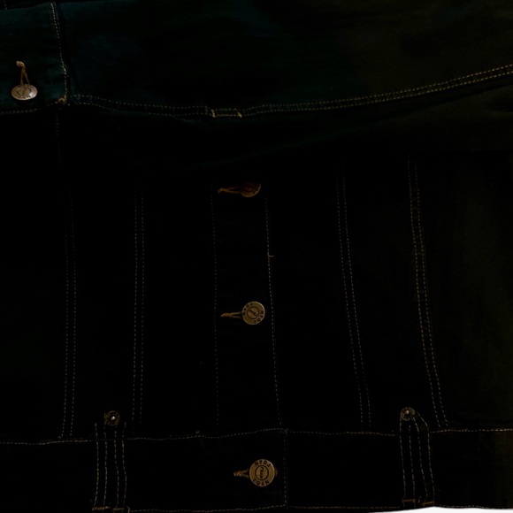 NYDJ Jean Denim Jacket Rhinestone Studded Dk Blue Denim Womens Lg - Picture 10 of 11